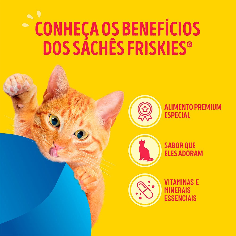 Ração Úmida Friskies Sachê para Gatos Mar de Sabores