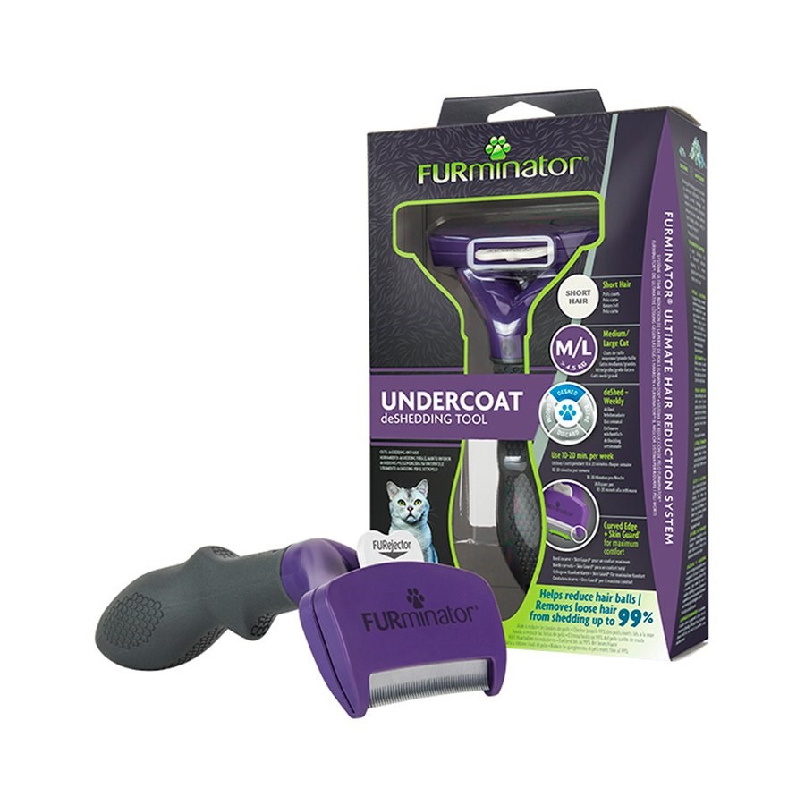 Escova New Furminator M/G para Gatos de Pelo Curto