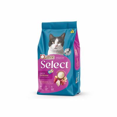 Ração Qutree Select para Gatos Castrados Sabor Mix de Carnes com Arroz e Batata Doce 10,1kg