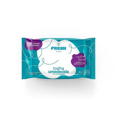 Toalha Umedecida Fresh Care Pocket para Cães e Gatos - 16 unidades U