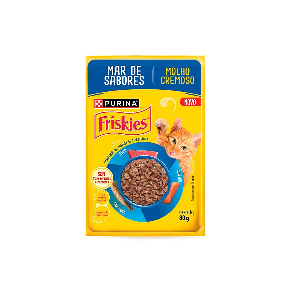 Ração Úmida Friskies Sachê para Gatos Mar de Sabores