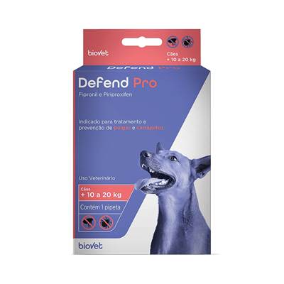 Antipulgas e Carrapatos Defend Pro para Cães de 10kg a 20kg 1 pipeta