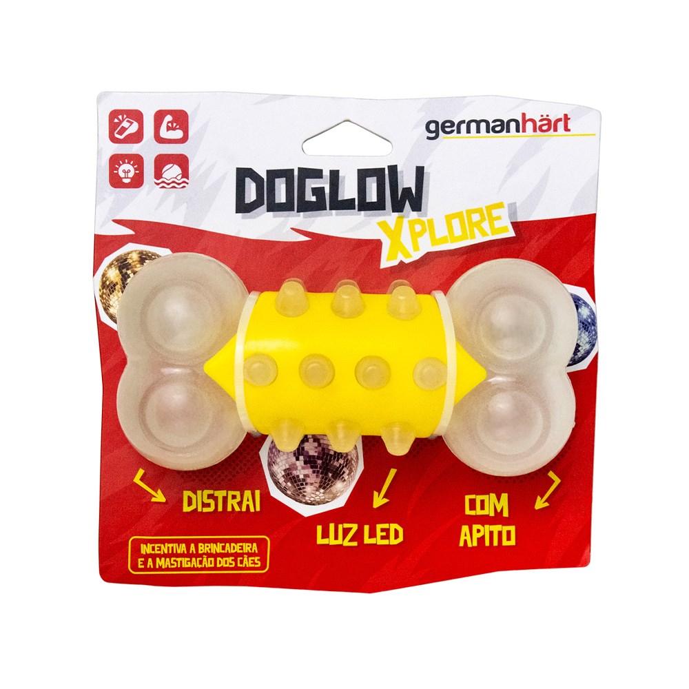 Brinquedo Germanhart Xplore Doglow Osso com Led para Cães