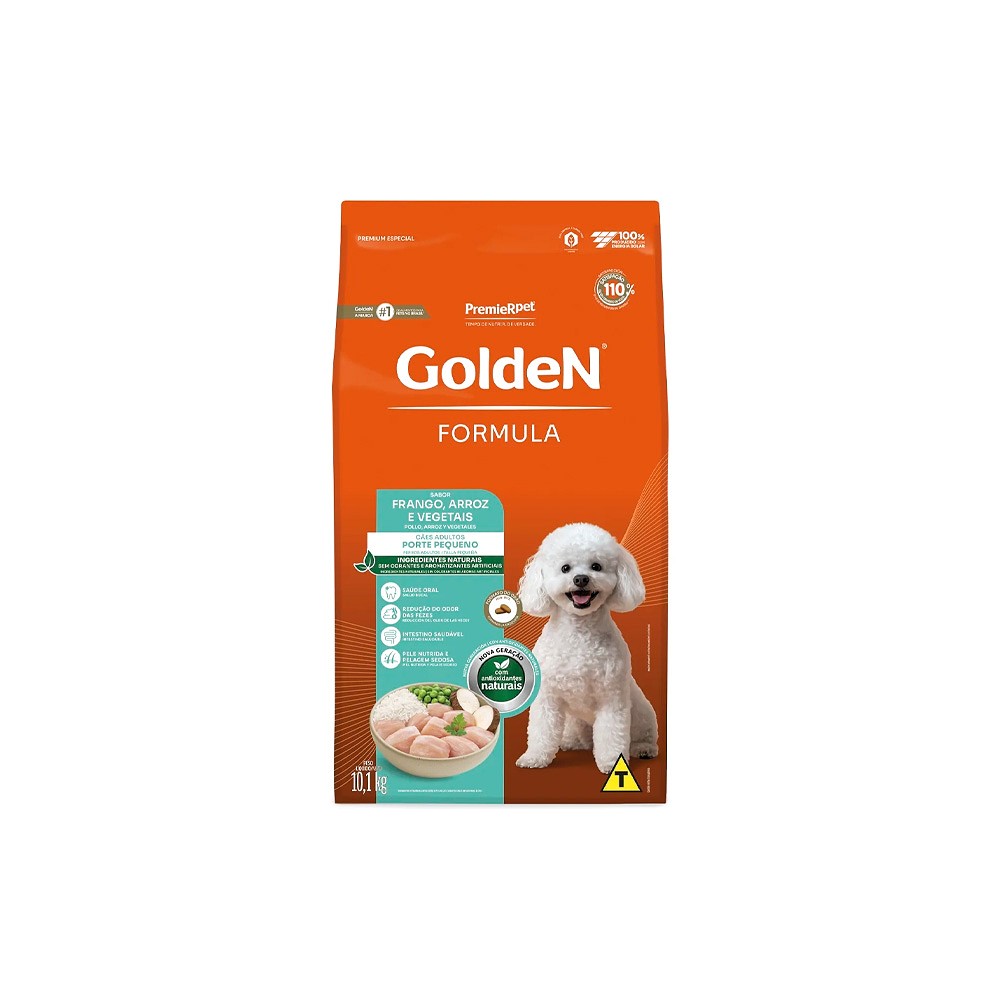 Ração Golden Fórmula Mini Bits para Cães de Pequeno Porte Adultos sabor Frango & Arroz
