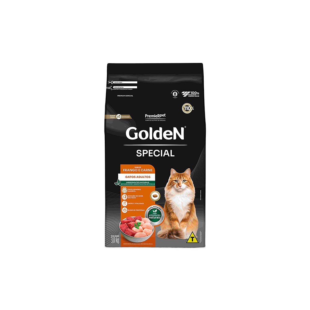 Ração GoldeN Special para Gatos Adultos sabor Frango e Carne