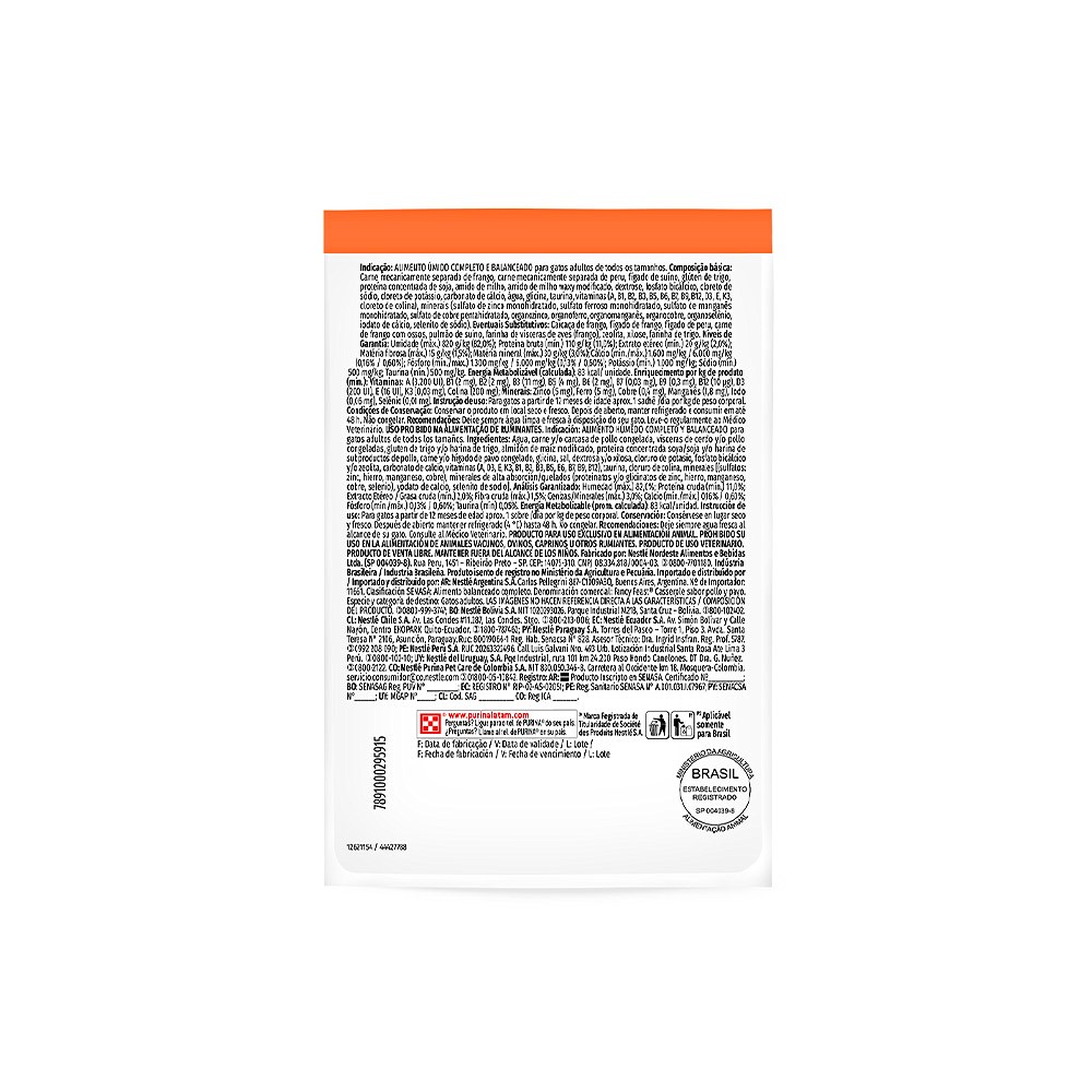Ração Fancy Feast Sachê para Gatos Adultos sabor Casserole Frango & Peru