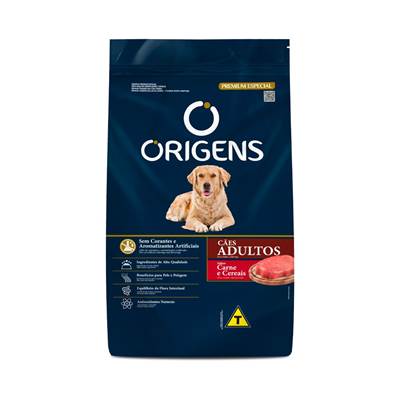 Ração Origens para Cães Adultos sabor Carne e Cereais 20kg