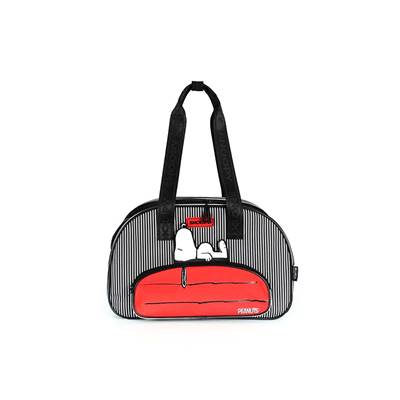 Bolsa de Transporte Up4You Snoopy Listrada Preta para Cães e Gatos U