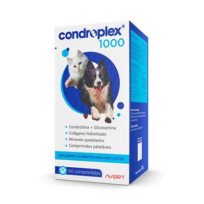 Suplemento Condroplex 1000 para Cães e Gatos 60 comprimidos