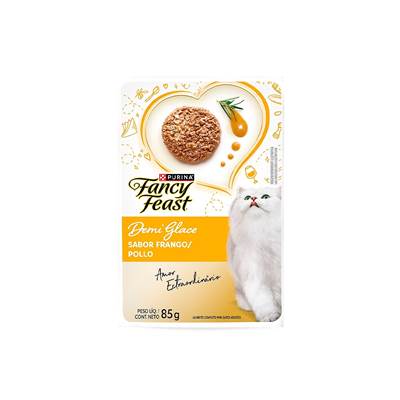 Ração Fancy Feast Sachê para Gatos Adultos sabor Demi Glace Frango 85g