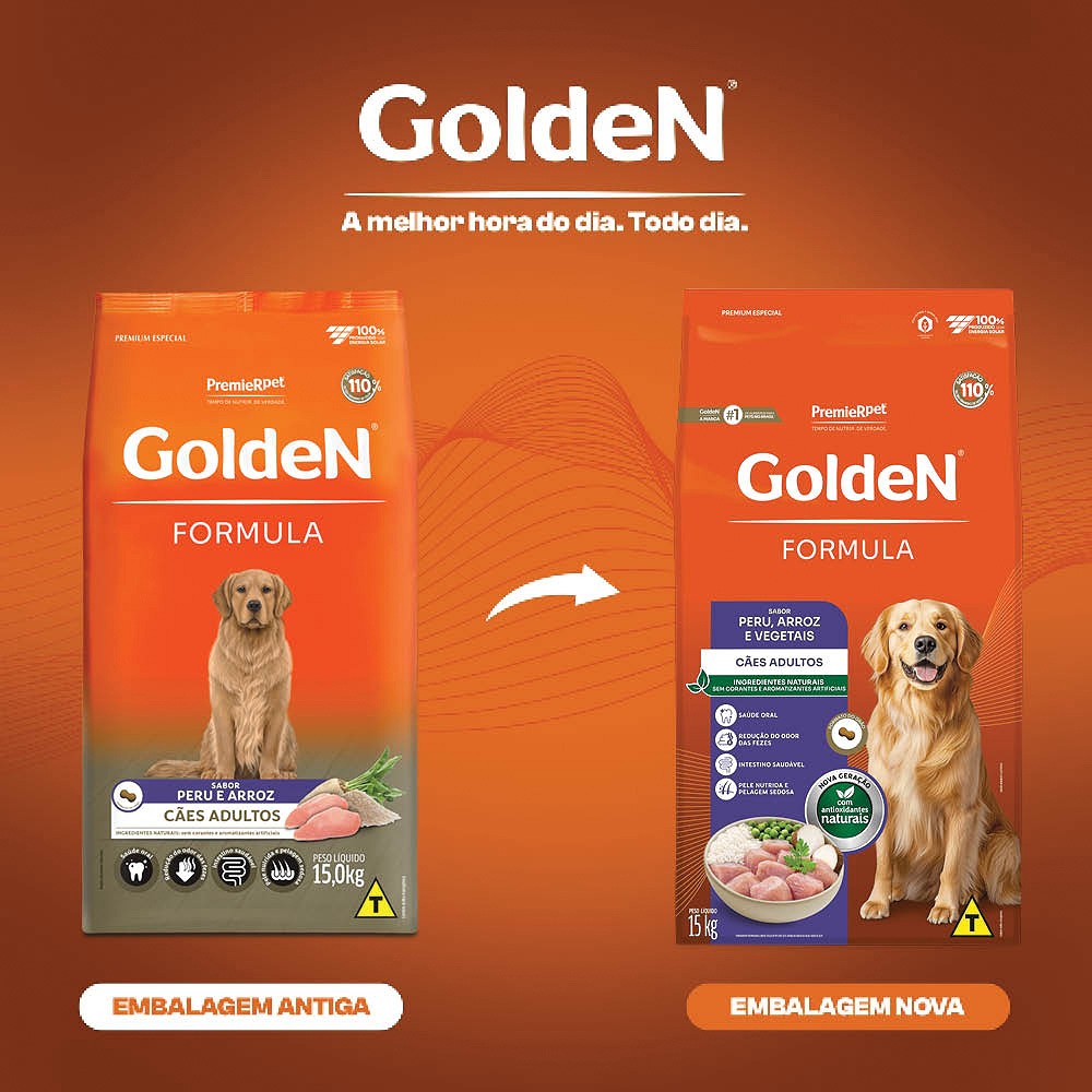 Ração Golden Fórmula para Cães Adultos sabor Peru e Arroz