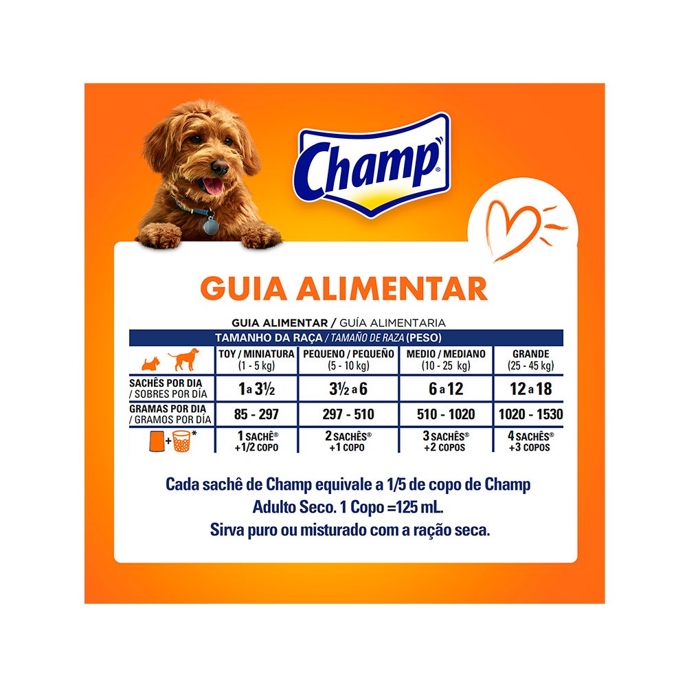 Ração Úmida Champ para Cães Adultos Sabor Caseiro Carne