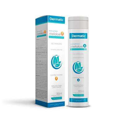 Shampoo Dermatic Melaloe A com Melaleuca e Aloe Vera para Cães e Gatos 300ml
