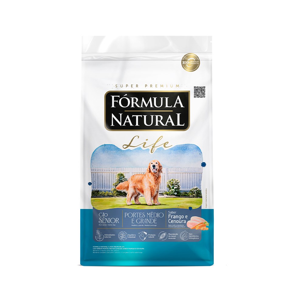 Ração Fórmula Natural Life para Cães Sênior de Porte Médio e Grande