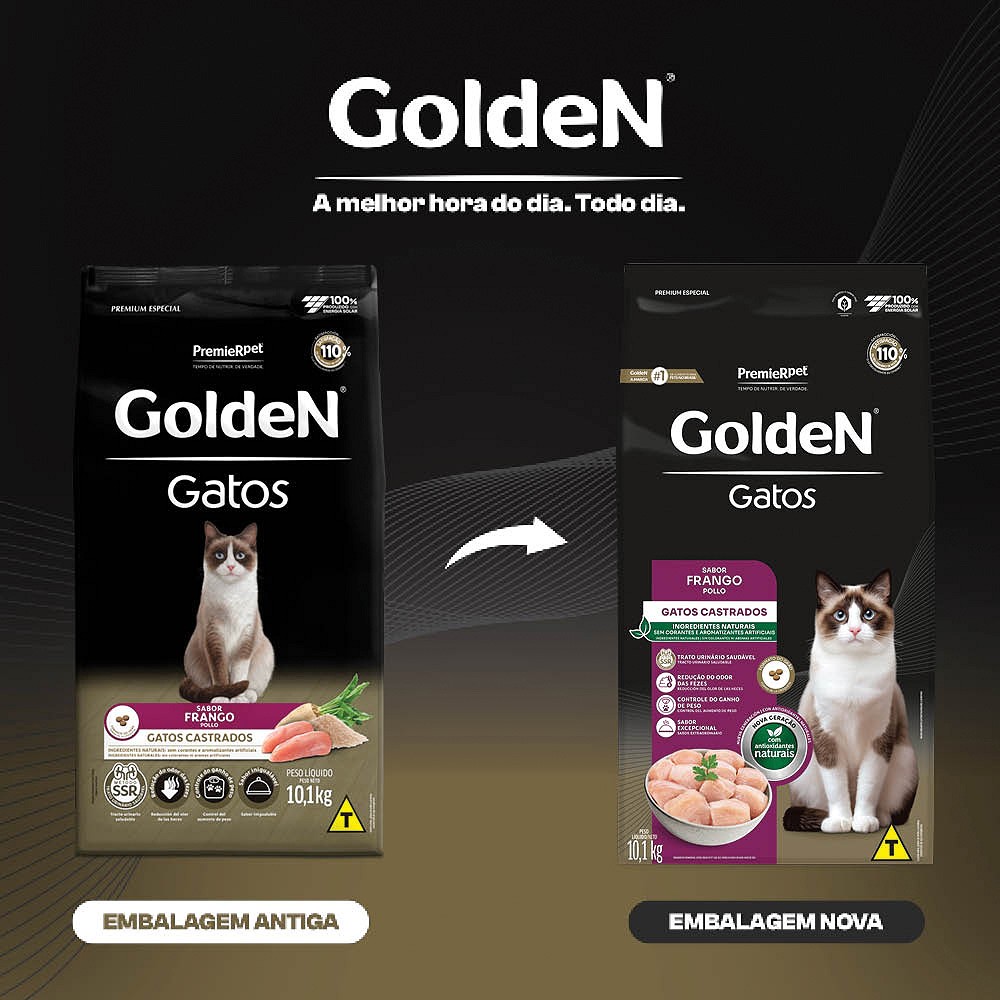 Ração Golden Gatos Adultos Castrados sabor Frango