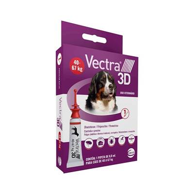 Antipulgas e Carrapatos Vectra 3D para Cães de 40kg a 67kg 1 pipeta