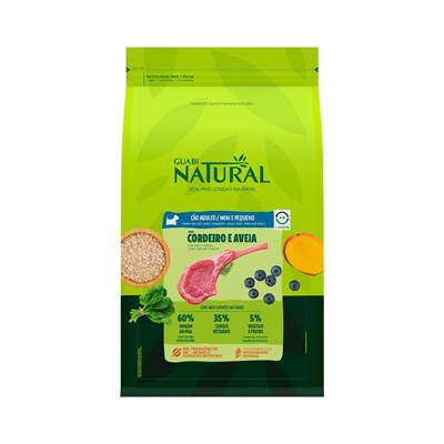 Ração Guabi Natural para Cães Adultos Porte Mini sabor Cordeiro & Aveia