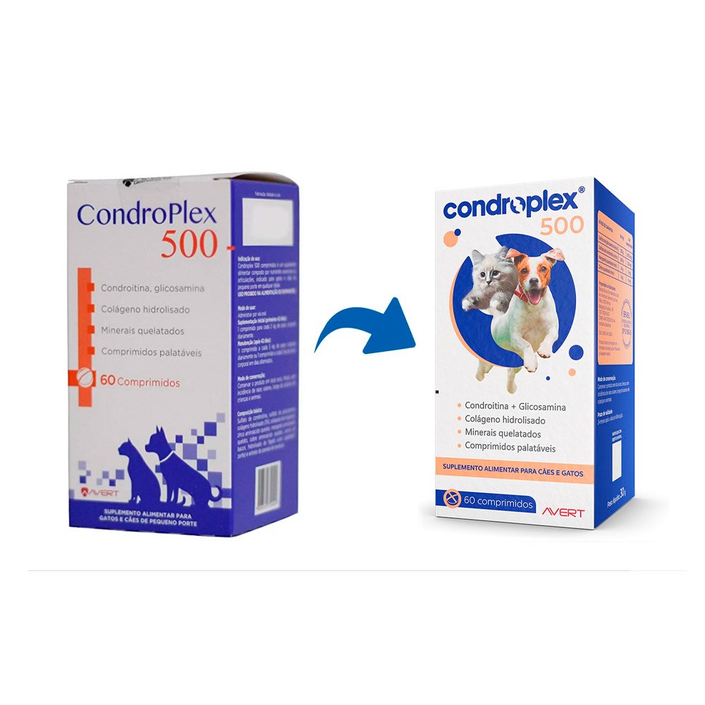 Suplemento Avert Condroplex 500 para Cães e Gatos