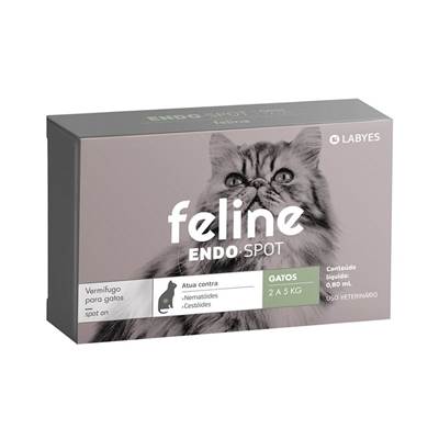Vermífugo Labyes Feline Endospot para Gatos de 2 a 5 Kg 1 pipeta