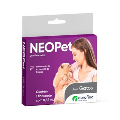 Antipulgas Neopet Ourofino Gatos de 1kg a 8kg - 0,32ml 1 flaconete