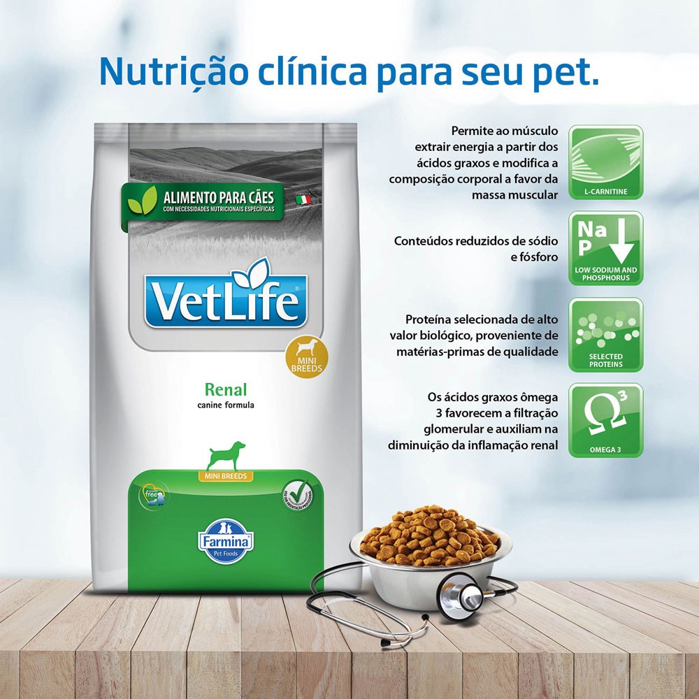 Ração Vet Life Natural Renal para Cães de Porte Pequeno
