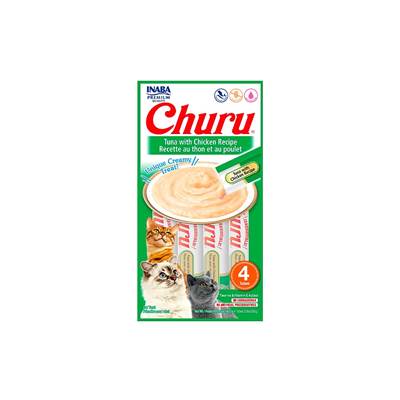 Petisco Cremoso Churu para Gatos sabor Atum com Galinha 56g