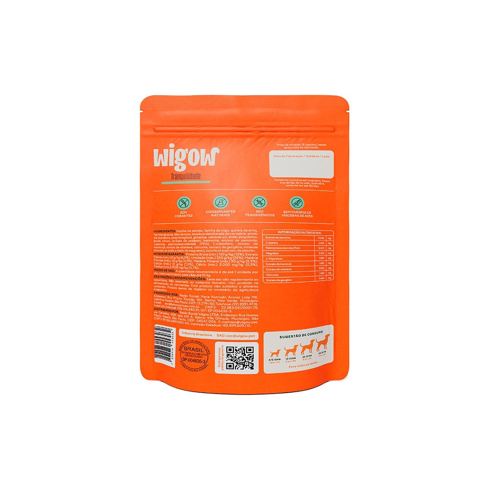 Suplemento Wigow Calmante para Cães
