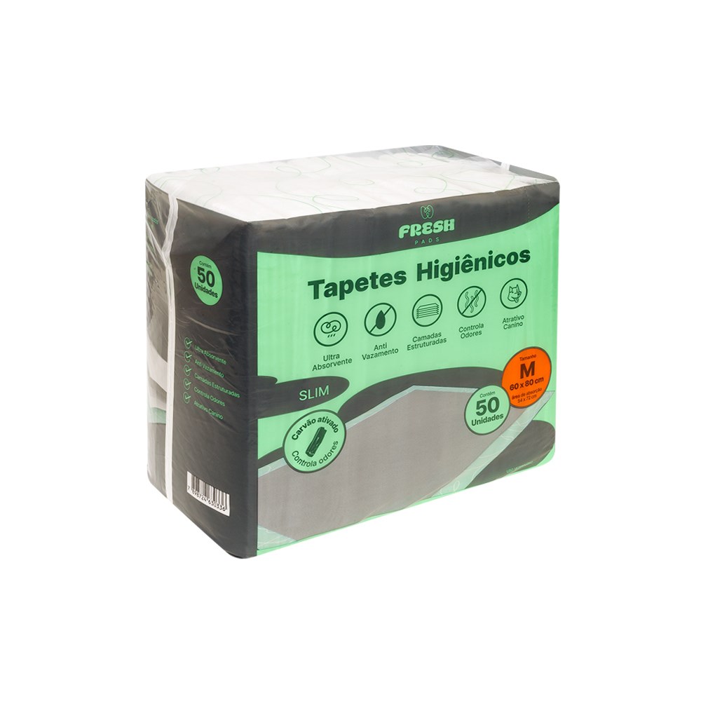 Tapete Higiênico Fresh Pads Slim  Carvão Médio 