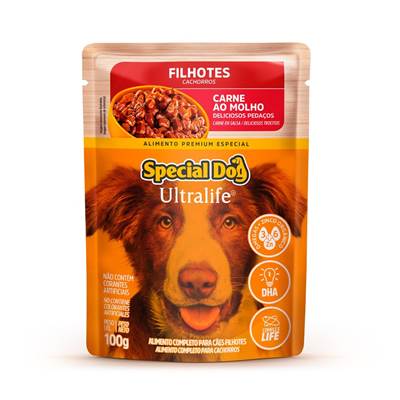 Ração Úmida Special Dog Ultralife para Cães Filhotes Sabor Carne ao Molho 100g