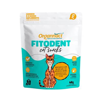 Suplemento Organnact Fitodent Cat Snacks para Gatos 40g 1 unidade
