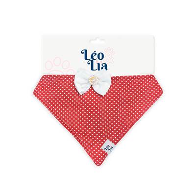 Bandana Leo e Lia Poá Bordo para Cães e Gatos M