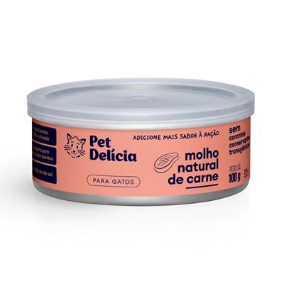 Molho Natural Pet Delícia sabor Carne para Gatos 100g