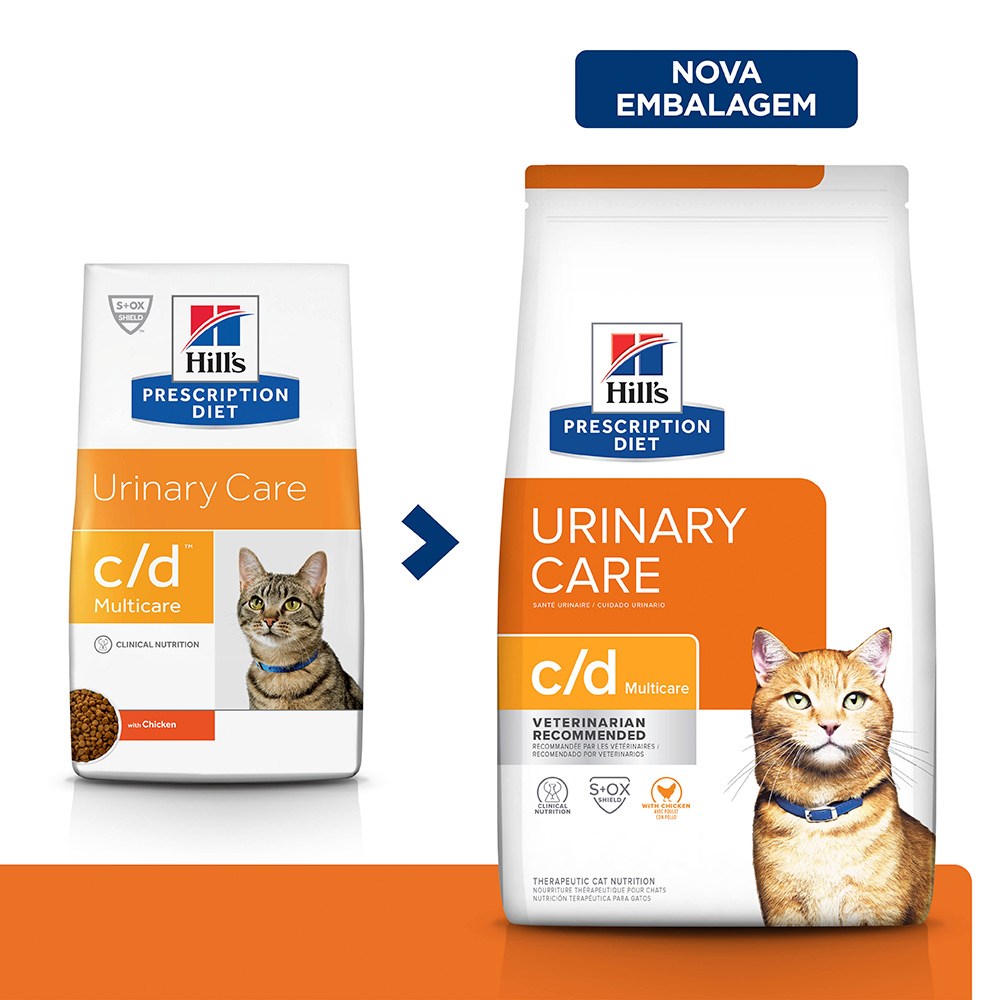 Ração Hill's Prescription Diet C/D Multicare para Gatos Adultos - Cuidado Urinário 