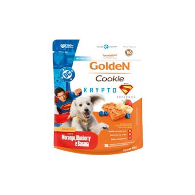 Biscoito Golden Cookie Krypto Edição Limitada sabor Morango, Blueberry e Banana para Cães Adultos 350g