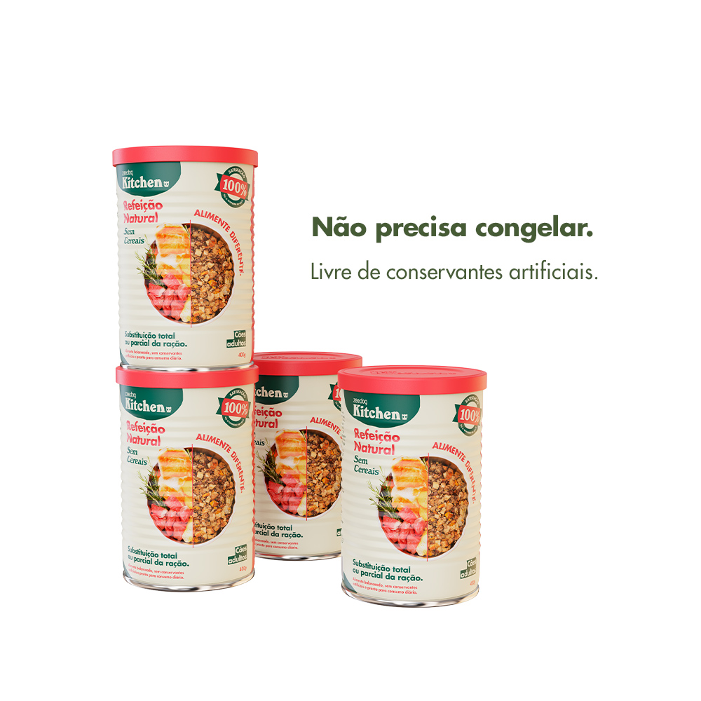 Lata Zee.Dog Kitchen para Cães Adultos Sem Cereais - Refeição Natural