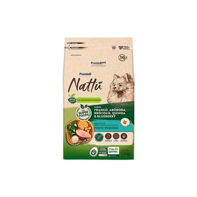 Ração Premier Nattu para Cães Adultos Porte Pequeno Sabor Abóbora