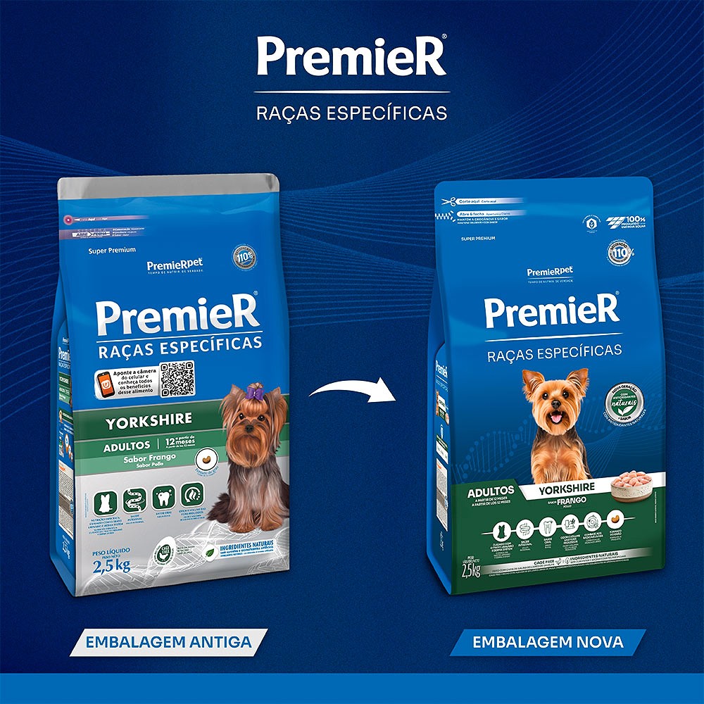 Ração Premier Raças Específicas Yorkshire para Cães Adultos sabor Frango