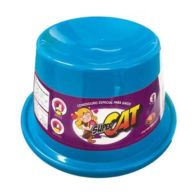 Comedouro Furacão Pet Super Cat Azul para Gatos