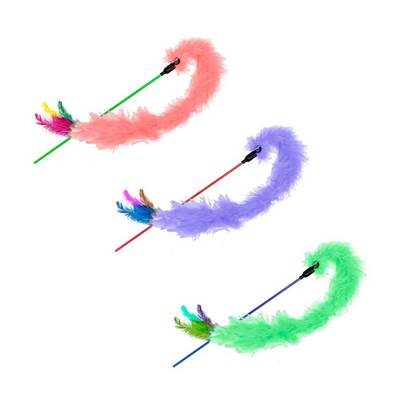 Brinquedo Napi Vara Com Plumas para Gatos - Cores Sortidas U