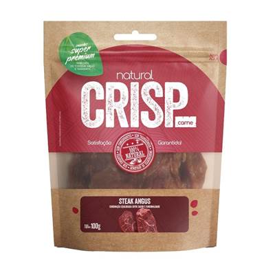 Snack Natural Crisp Carne Steak Angus para Cães 100g