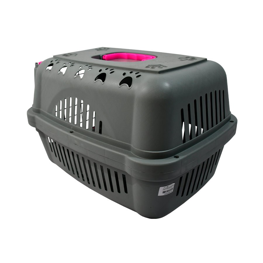 Caixa de Transporte DuraPets Pink com Porta de Aço para Cães e Gatos