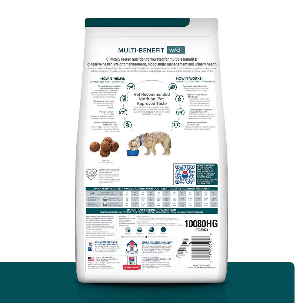 Ração Hill's Prescription Diet W/D para Cães Adultos - Controle de Peso