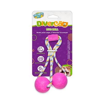 Brinquedo Truqys Duo Ball Pet Rosa P