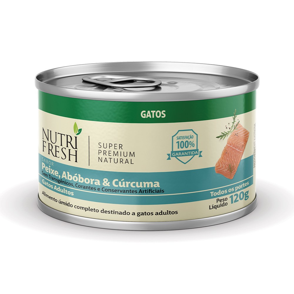 Ração Úmida Lata Nutrifresh para Gatos sabor Peixe, Abóbora e Cúrcuma