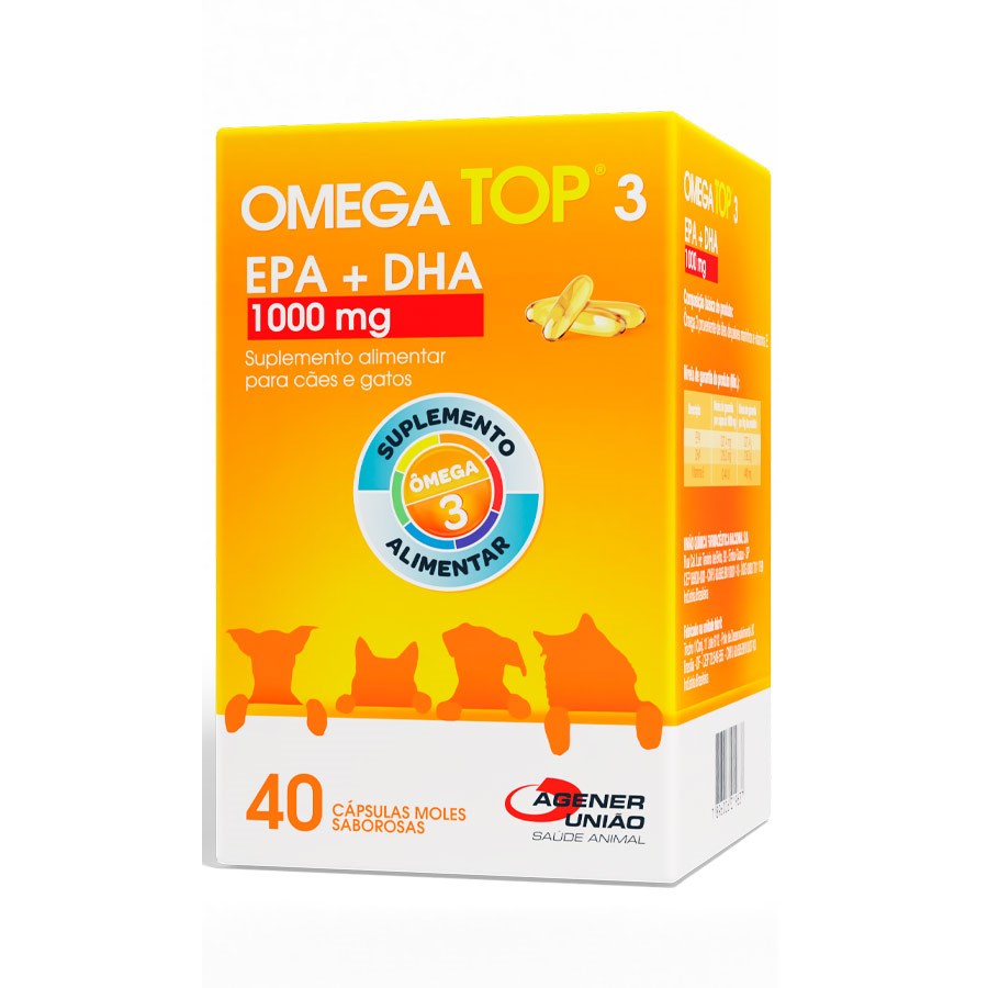 Suplemento Alimentar Ômega Top 3 para Cães e Gatos