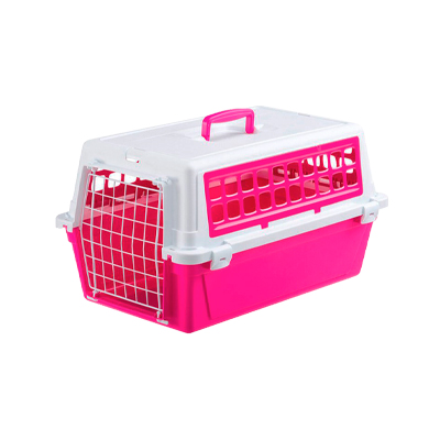 Caixa de Transporte Atlas Trendy Ferplast para Cães e Gatos Rosa 10
