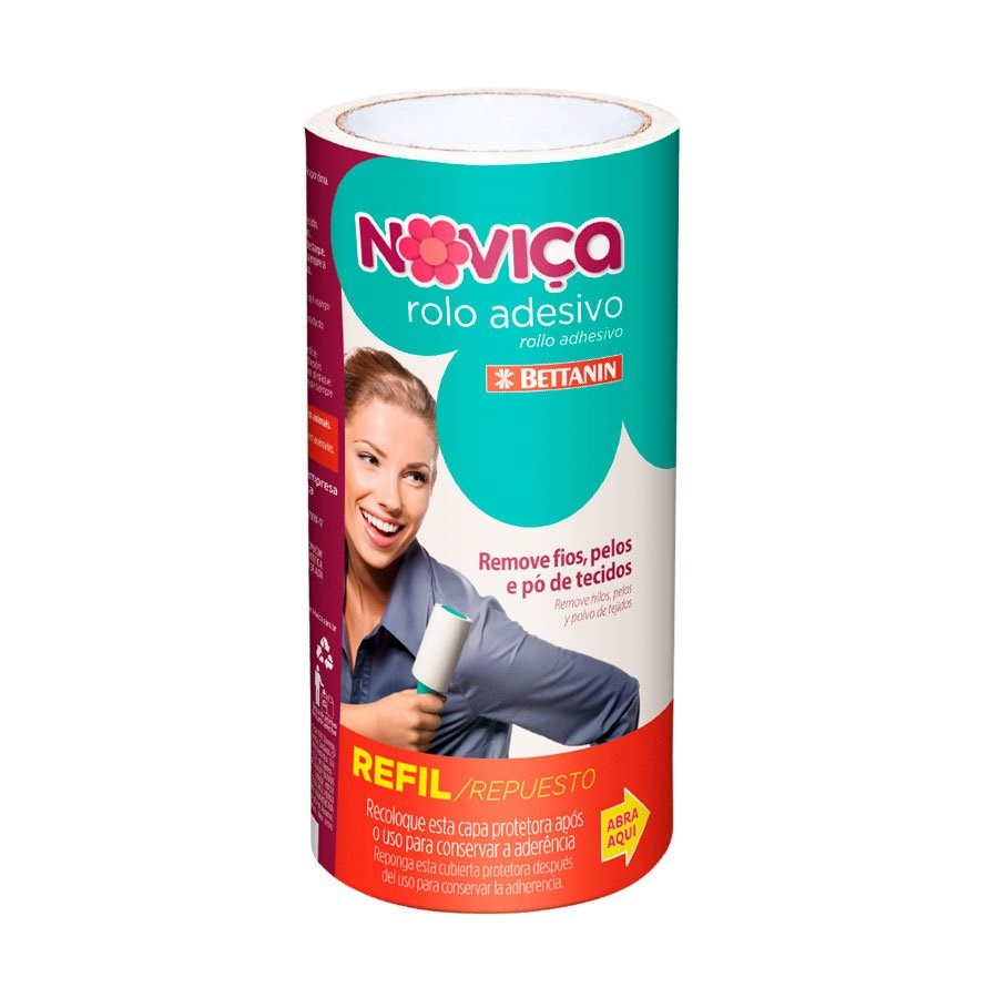 Escova Noviça Refil Rolo Adesivo Plástico