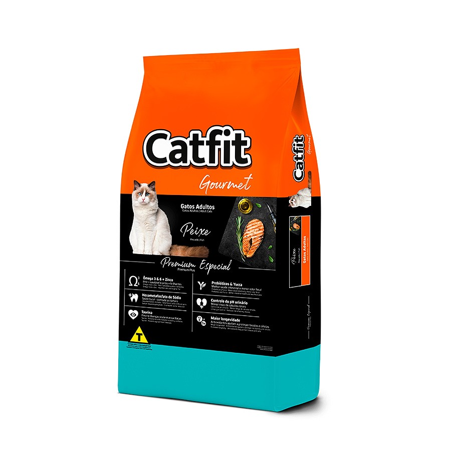 Ração Catfit Gourmet para Gatos Adultos Sabor Peixe