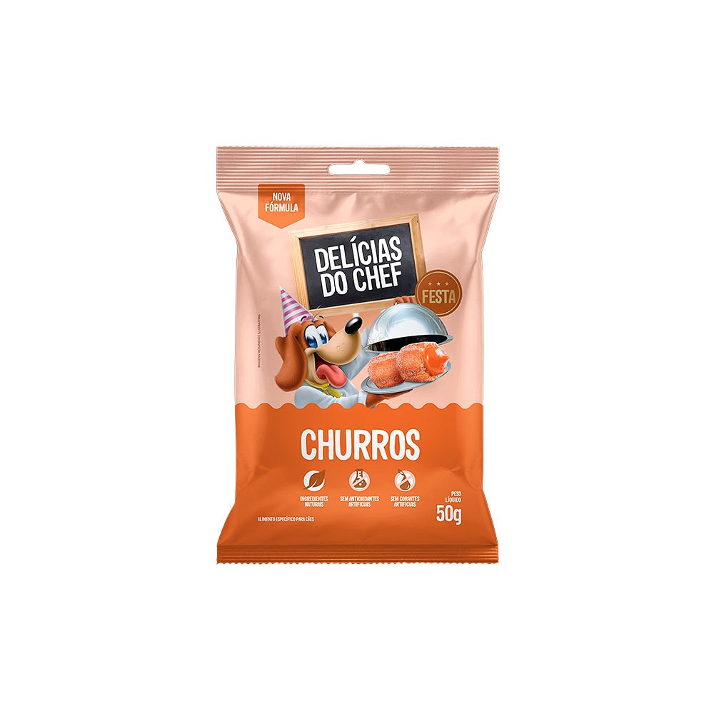 Snack Petitos Chef sabor Churros para Cães 