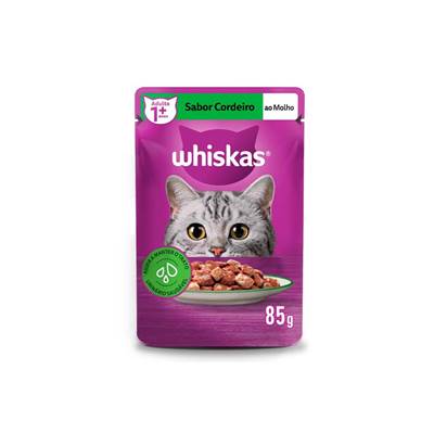 Ração Whiskas Sachê para Gatos Adultos sabor Cordeiro 85g